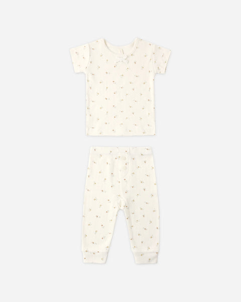 Quincy Mae Pointelle Tee + Legging Petit ~ Fleur