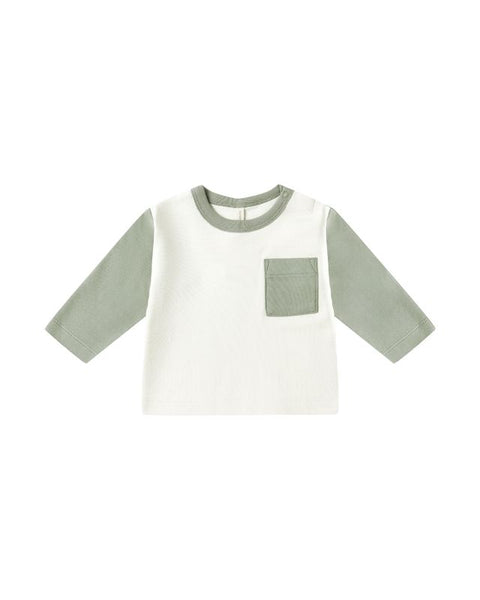 Quincy Mae Long Sleeve Raglan Tee ~ Fern