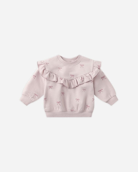 Quincy Mae Ruffle Fleece Sweatshirt ~ Bows