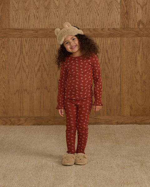 Rylee & Cru Ribbed Set ~ Ruby Ditsy