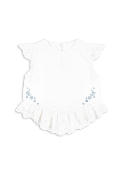 Konges Rosie H-W Fiori Top GOTS ~ Optic White