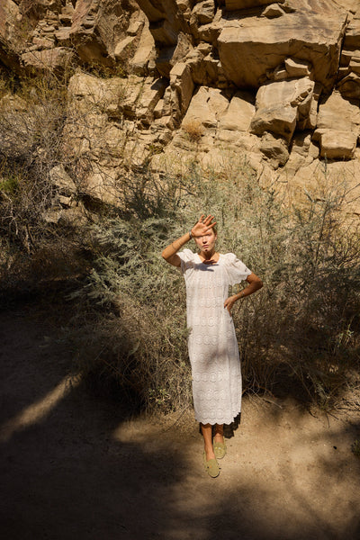 Natalie Martin Sienna Dress ~ Medallion Emb Salt