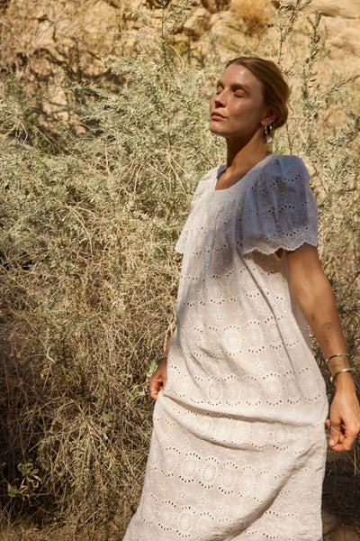 Natalie Martin Sienna Dress ~ Medallion Emb Salt