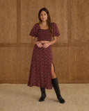 Rylee + Cru Womens Button Slit Skirt ~ Harvest Berry