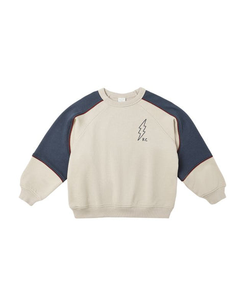 Rylee + Cru Paneled Sweatshirt ~ Stone