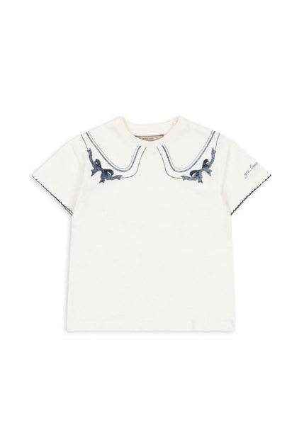 Konges Era Tee ~ Off White/Bow Collar