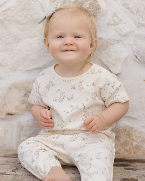 Quincy Mae Jersey Tee + Pant Set ~ Bunnies