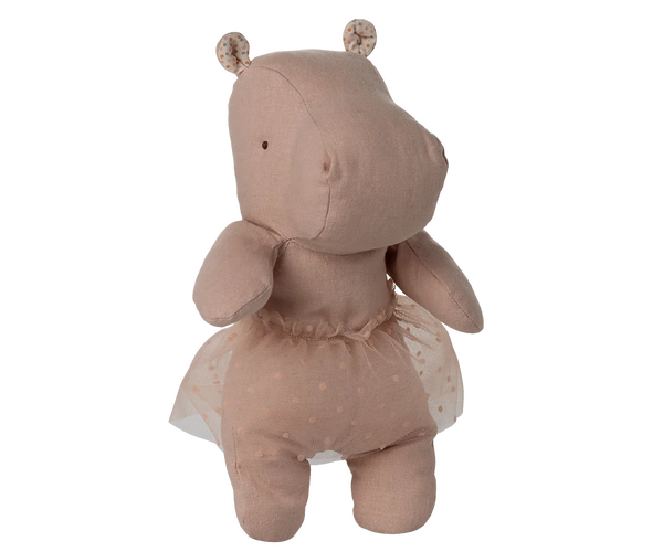 Maileg Safari Friend Hippo w/tutu, small ~ Soft rose