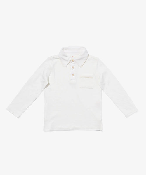 Oso & Me Parker Polo ~ Vanilla Piping