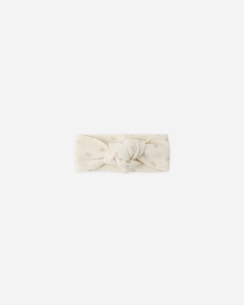 Quincy Mae Waffle Knotted Headband ~ Mauve Ditsy