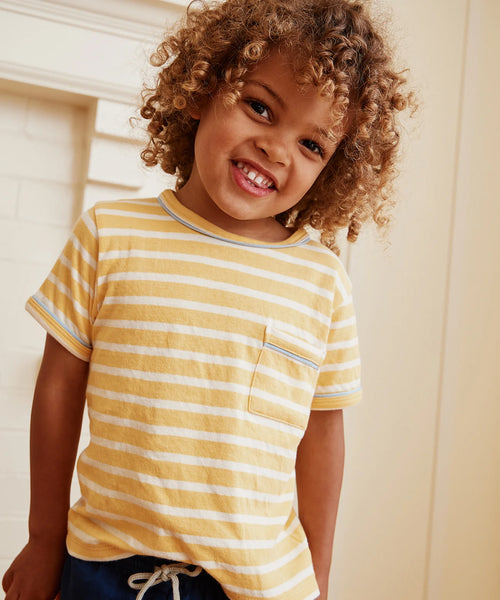 Oso & Me Willie Kid T-Shirt ~ Yellow Sport Stripe