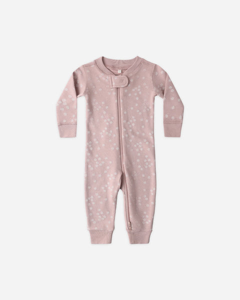 Quincy Mae Zip Long Sleeve Sleeper ~ Mauve Ditsy