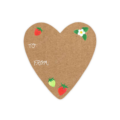 To/From Strawberries Sticker Gift Tags