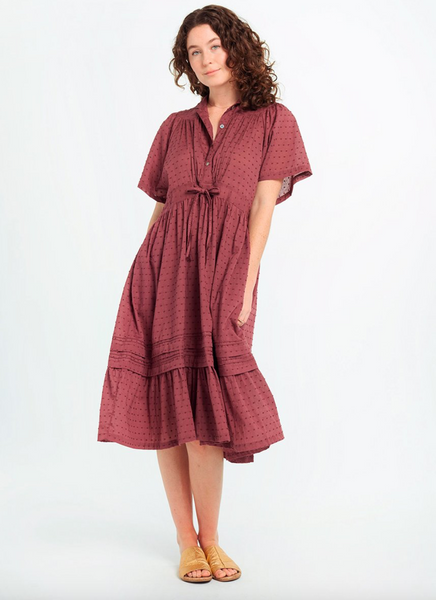 Matta Theresa Swiss Dot Dress in Plum