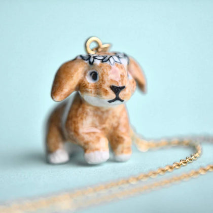 Camp Hollow Spring Bunny Necklace