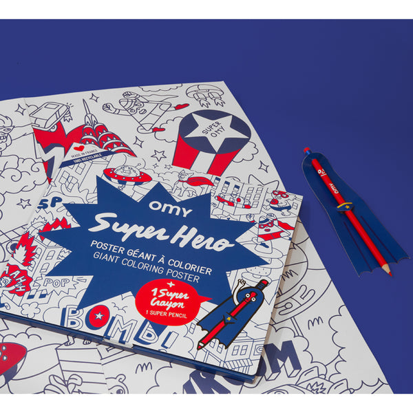 omy maison Superhero Coloring Poster
