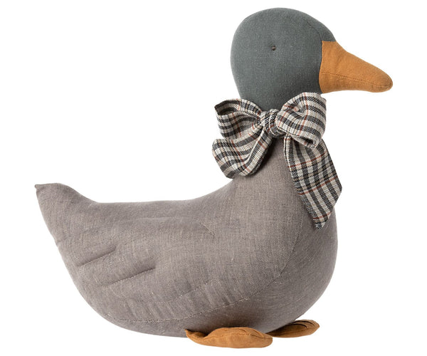 Maileg Duck with Bow ~ Grey