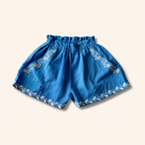 Lali Paperbag Shorts in Coastal Blue