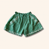 Lali Paperbag Shorts in Peridot Green