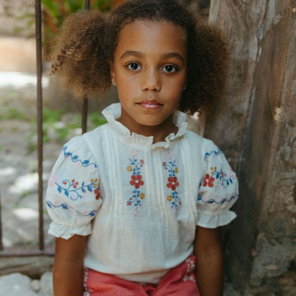 Lali Luna Top in Antique White Linen Cotton