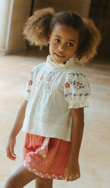 Lali Luna Top in Antique White Linen Cotton