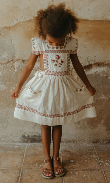 Lali Polly Pinafore Dress in Antique White