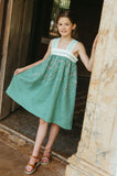 Lali Sienna Dress in Linen Peridot Green
