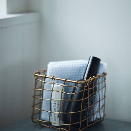 Fog Linen Work - Iron Wire Basket Square