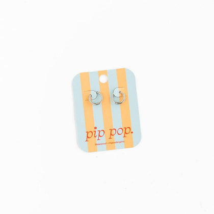 Pip Pop Post - Endless Hoop Thin Silver: Pair / 8 mm