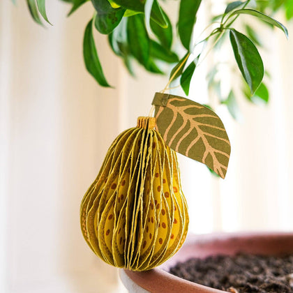 East End Press - Pear Honeycomb Ornament