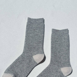 Le Bon Shoppe - Wool Waffled Socks (wholesale): Stone / Cream