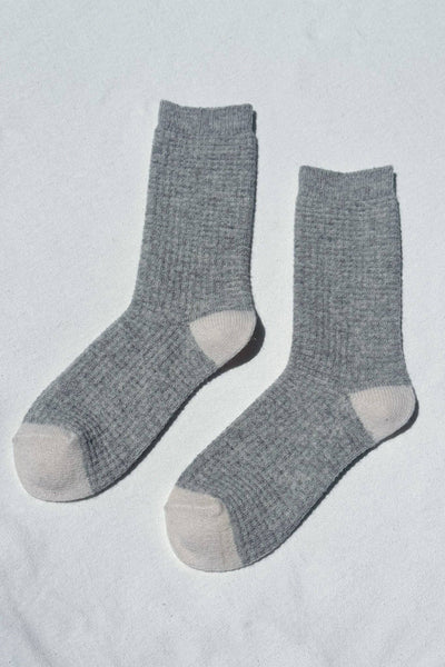 Le Bon Shoppe - Wool Waffled Socks (wholesale): Stone / Cream
