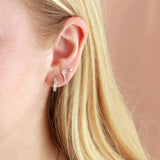 Kris Nations - Tennis Racket Crystal and Enamel Stud Earrings: 18K Gold Vermeil
