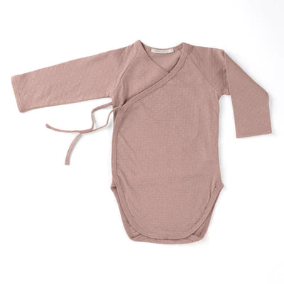 Tane Organics Pointelle Kimono Onesie ~ Dusk