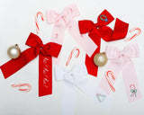 Winn and William - Christmas Wreath Hair Bow: Red