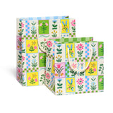 Red Cap Cards - Retro Flower gift bags: Medium
