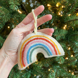 Ornaments 4 Orphans - Rainbow Embroidered Wool Christmas Ornament: Muted Pastel