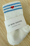 Le Bon Shoppe - Embroidered Girlfriend socks: Rose Pink + Heart