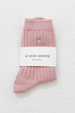 Le Bon Shoppe - Embroidered Her Socks - Pink Water + Heart