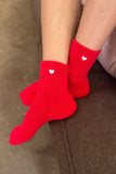 Le Bon Shoppe - Embroidered Cloud Socks : Red + Heart