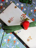 re:mused studio - Strawberry Gift Wrap Sheet – Double Sided: Roll of 3 Sheets