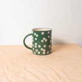 Erika Christine Ceramics - Scattered Petunia Mug- Emerald