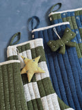 Bliss and Mischief - Bow Ornament, Calico Stripe Moss