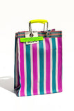Puebco - RECYCLED PLASTIC STRIPE BAG - Rectangle D15: Red x Blue