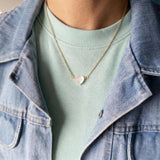 Kris Nations - Mother of Pearl Heart Necklace: Gold-Filled