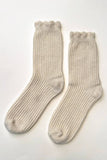 Le Bon Shoppe - Linen Scallop Socks - (wholesale): Pale Blue