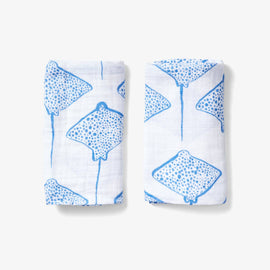 Lewis - Burp Cloth Set - Stingray | Marine