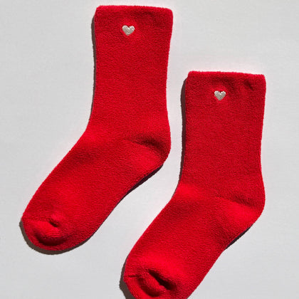Le Bon Shoppe - Embroidered Cloud Socks : Red + Heart