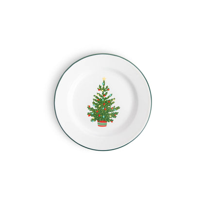 Crow Canyon Home - Helmsie x CCH Christmas Tree Enamelware Flat Salad Plate