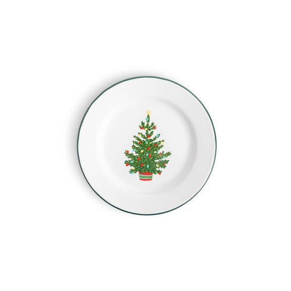 Crow Canyon Home - Helmsie x CCH Christmas Tree Enamelware Flat Salad Plate